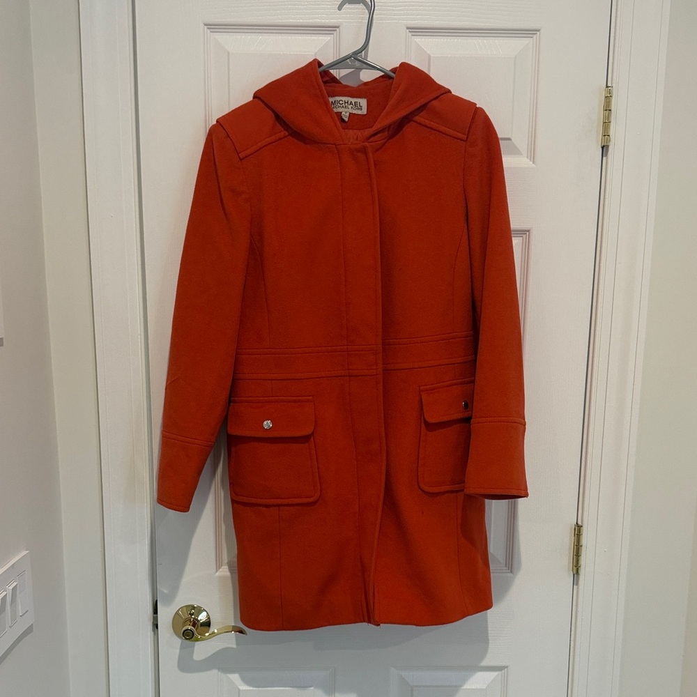 Michael Kors Vibrant Orange Hooded Jacket